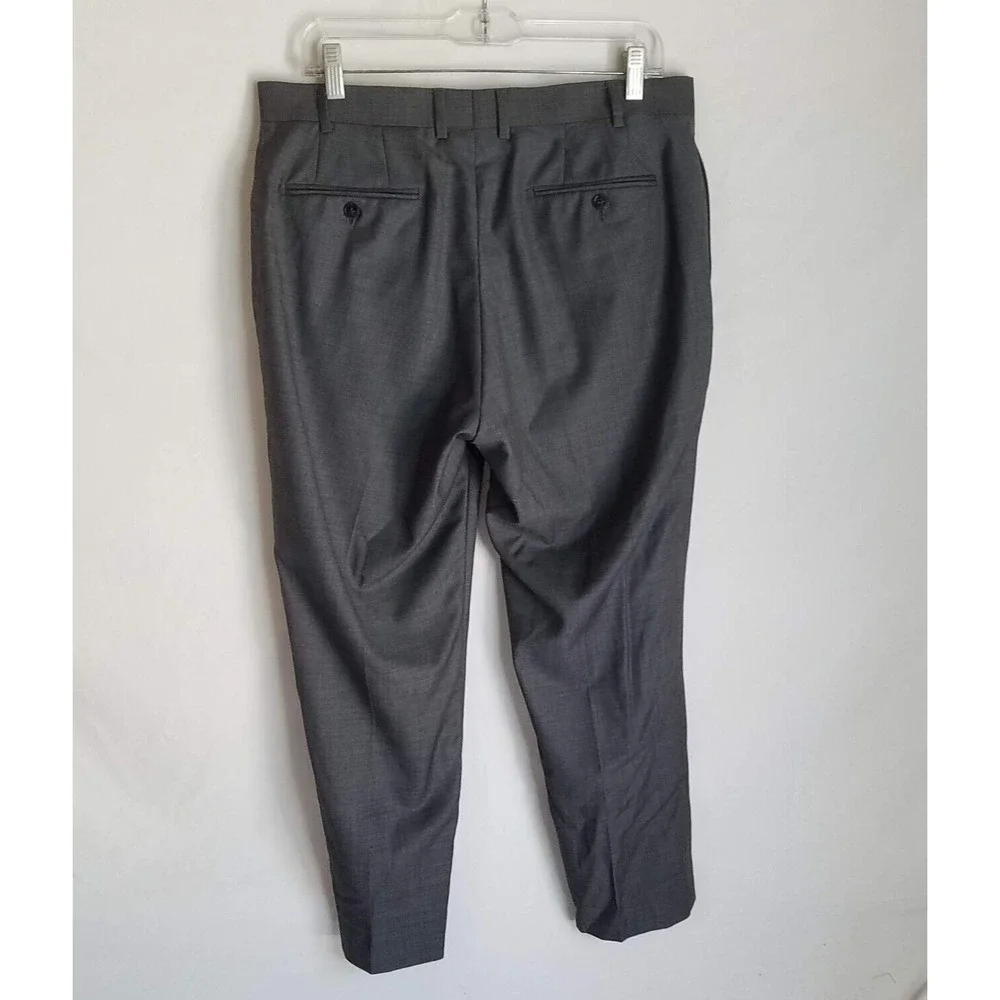 Calvin Klein Mens Grey Wool Extreme Slim 2PC Suit Blazer Sz 42R Pants Sz 34x28